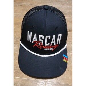 NASCAR Racing Hat Embroidered Trucker Mesh Rope Snapback Cap Black Since 1946
